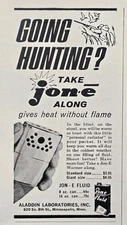 Jon-E Warmer Minneapolis MN Pocket Flameless Heat Hunting Blind Print Ad 1964