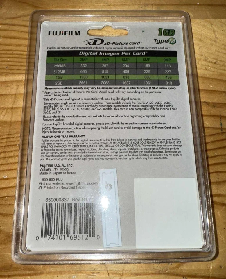 Fujifilm XD Picture Card Type M 1GB Camera Memory Card - Image 2 of 2
