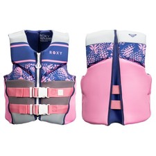 ROXY Youth Life Jacket Swimming Vest USCG Approved PFD 55-88 lbs 2 Buckles Strap