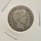 1915-S, Barber Quarter, Semi-Keydate, 90% Silver, VG/Fine