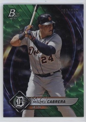 2022 Bowman Platinum Emerald Ice Foilboard 36/299 Miguel Cabrera #89 4at