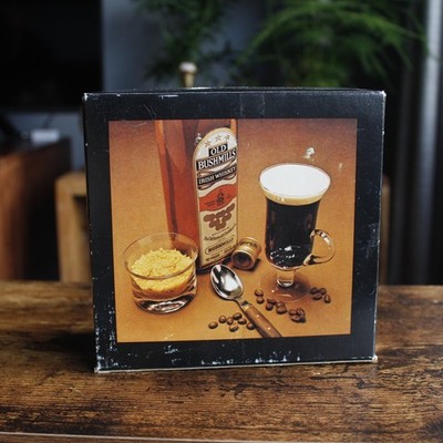 Dartington Bushmills Bleikristall Irish Coffee Gläser Box Set Vintage 