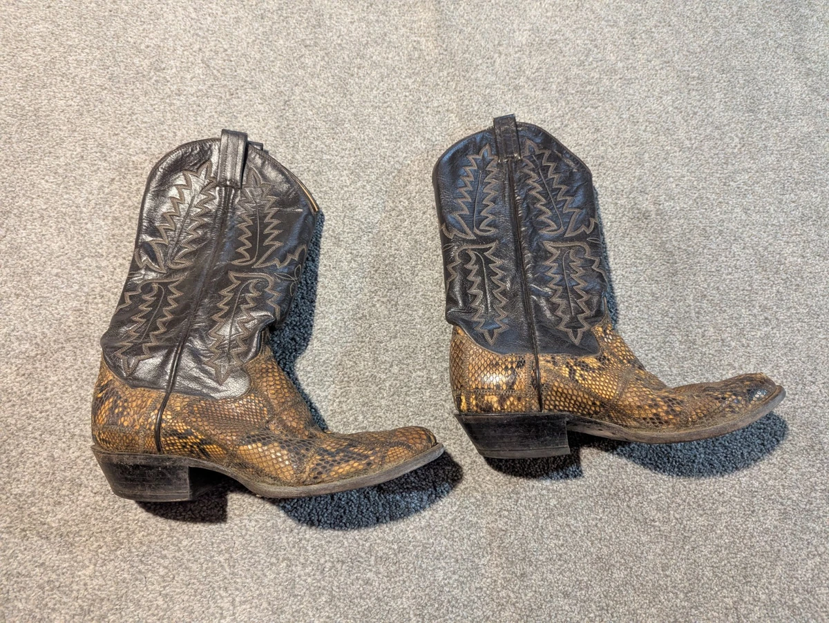 Vintage Sanders Boots Mens 9 D Western Cowboy Snake Skin  display picture 3