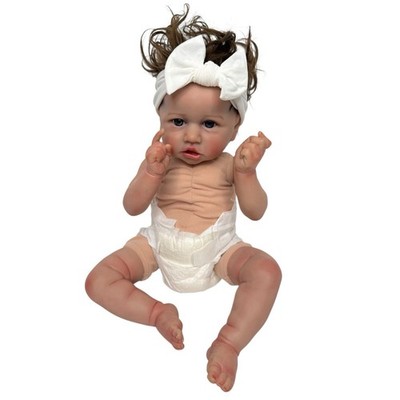 Reborn Style Baby Doll Realistic Lifelike Weighted Cloth Body Brown Hair Eyes
