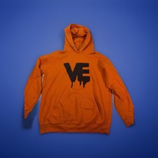 Men  s Orange VE Logo Hoodie Short Set Size M