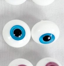 18mm BJD doll glass eyes - light blue with threading low dome Japan