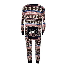 Lazy One Pajamas Adult Small Gingerbread Man Sweet Cheeks Flapjack Long Johns