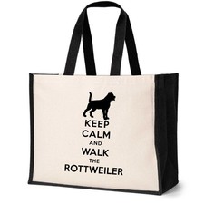 Bolso de Mano Keep Calm & Walk The Rotweiller Amantes de los Perros Damas Comprador de Lona
