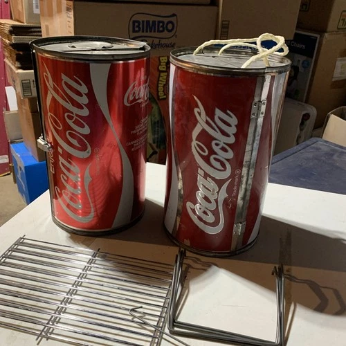 Pair Rare Vintage Metal Coca-Cola BBQ Grill By Can-Do Barbecue & Can-Do Cooler