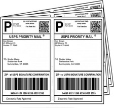 8.5'' X 5.5'' Half Sheet Self Adhesive Shipping Labels for Laser  Inkjet Printe