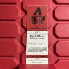 Arizona Diamondbacks MLB Baseball Parking Pass Stub Vs Cardinals May 8 2012 Arizona Diamondbacks MLB Baseball Parking Pass Stub Vs Cardinals May 8 2012