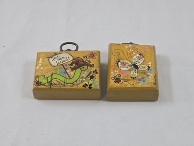 Roberta Hand Painted Wood Block Art Decor You Are Loved Caterpillar Butterfly