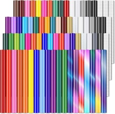 Permanent Vinyl 75Pack, 12"x12" - 70 Adhesive Vinyl 5 Transfer Tapes, Wat...