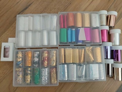 Nail Art Nagel Folien Wraps Aufkleber, Selbstklebend, Glitzer Jolifin Neu