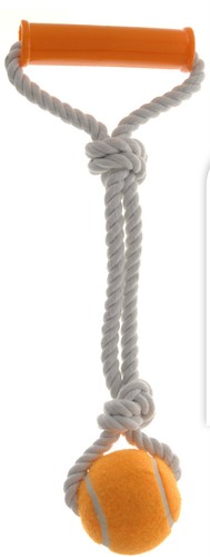 Dog Toy Rope Ball Tug and Pull Play Pet Dog Rope Ball Toy Outdoor Play 4 Colours - Picture 5 of 5