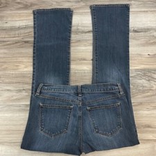 Old Navy Women's Size 6 Regular The Flirt Blue Denim Low Rise Straight Jeans