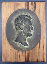 antique 1900's Tresal? bronze Abraham Lincoln President wall plaque medallion