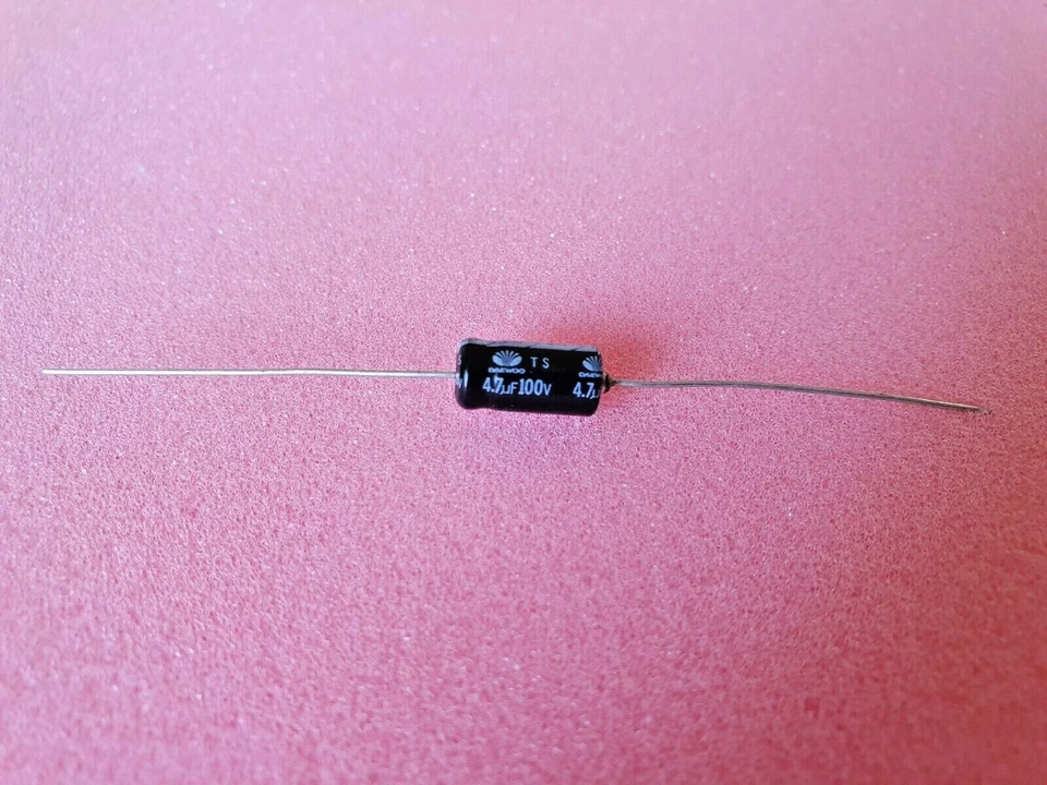 20pcs DAEWOO TS 4.7uf 100v Axial Electrolytic Capacitors 6x12mm audio amplifier - image 4 of 4