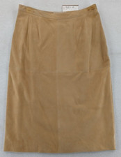 Vintage 1999 DONCASTER 100 SUEDE LEATHER SKIRT Beige Size 10 New With Tags 