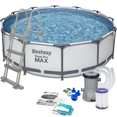 BESTWAY 3 in 1 Frame Pool Gartenpool Schwimmbecken mit Filterpumpe 366 x 100 cm