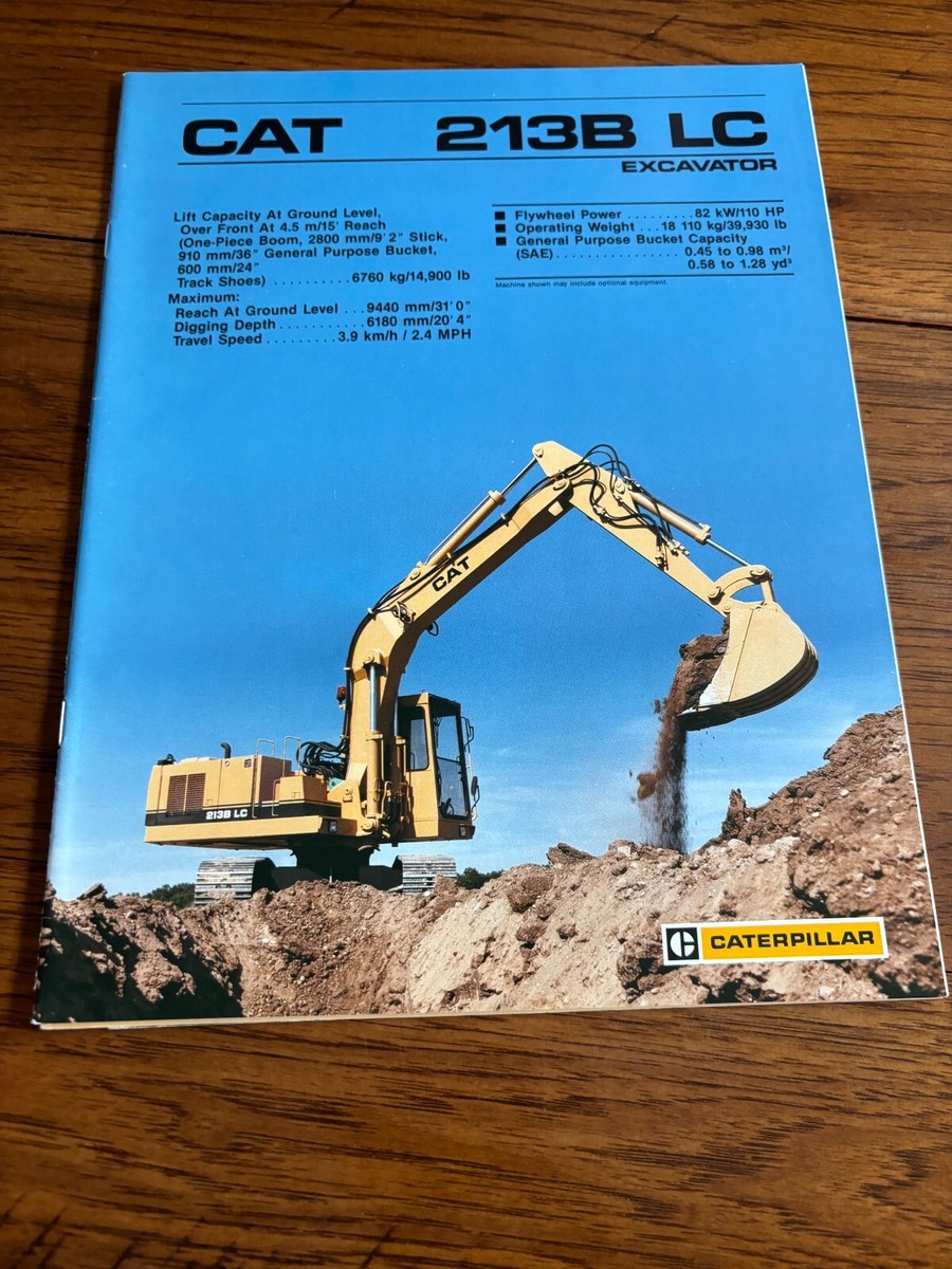 Caterpillar CAT 213B LC Excavator Brochure FCCA24 | eBay