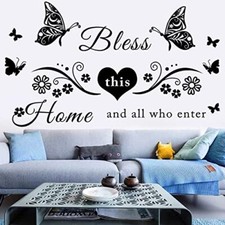 Vinyl Wall Stickers Quotes Wall Art Decal Sticker Bless This Home and C0lor 2