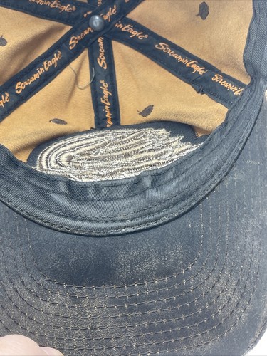 Rare Screamin Eagle Harley Davidson Leather Hat Cap Motorcycle Riding Distressed - Picture 24 of 24