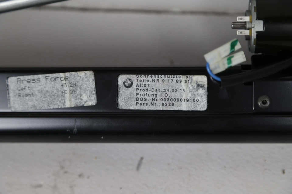 11-16 BMW F10 528i 535i 550i M5 SEDAN WINDOW SHADE DOOR PANEL LEFT REAR 9178931 - Image 3 of 3