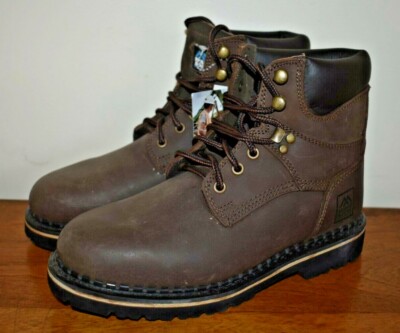 McRae Work Men's 6  Soft Toe Leather Work Boots EH Brown MR86144 Size 10.5 M