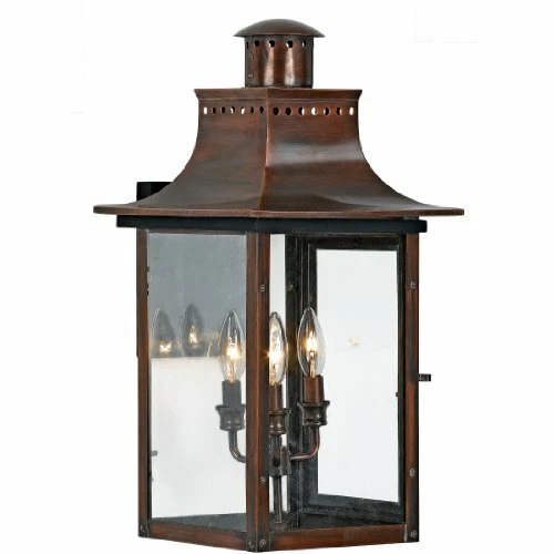 Quoizel CM8412AC 3-Light Chalmers Outdoor Lantern in Aged Copper - Picture 1 of 1