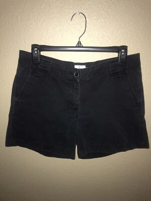 Vintage 90's Calvin Klein Black High Rise Denim Jean Shorts Button Fly Size 6 - Photo 1/4