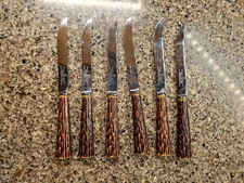 Westall Richardson 6 Steak Knifes Bakelite Handles Sheffield England Vintage