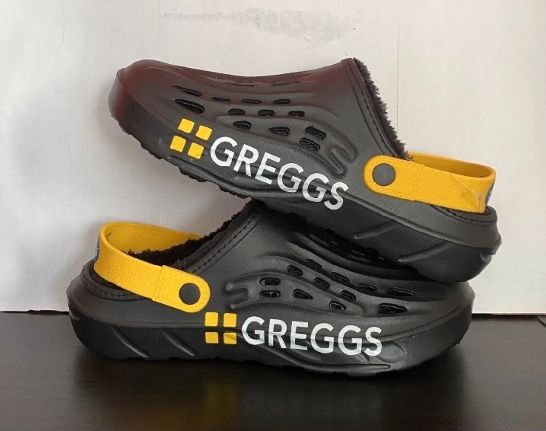 Limited Edition Black Greggs Crocs Size Uk 9 eBay