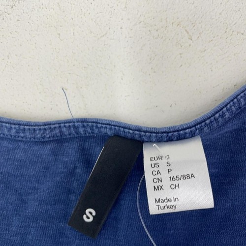 H&M abito midi cotone marino flare cappello manica denim bodycon y2k lavaggio acido uk s - Foto 6 di 6