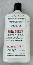 NEW Home & Body Company Chia Seeds Scrub Cream Rosewater Nature Market 24.5 oz