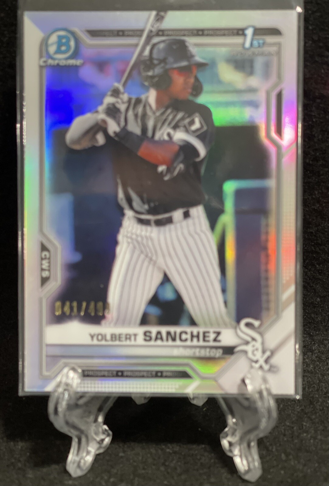 2021 Bowman Chrome 1st Yolbert Sanchez Refractor /499 White Sox Prospect