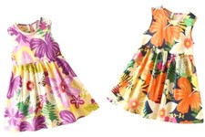 NWT girls SIZE 9-10 FLORAL PRINT SUMMER DRESS Purple  Yellow or Navy  Orange