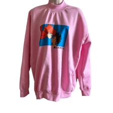Unbranded ~ PONYO ~ Pink Mock Turtleneck Sweatshirt ~ size Large