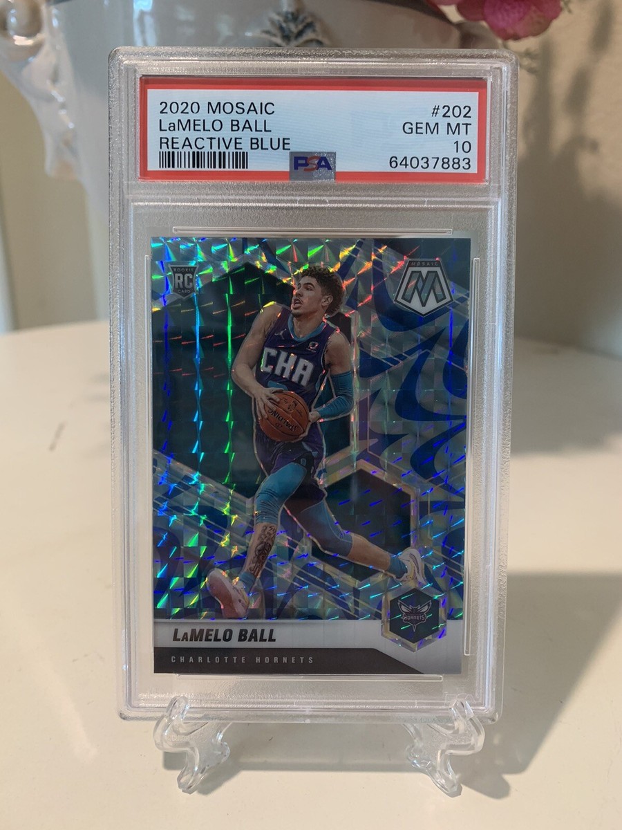 2020-21 Panini Mosaic Reactive Blue #202 LaMelo Ball PSA 10 POP 42