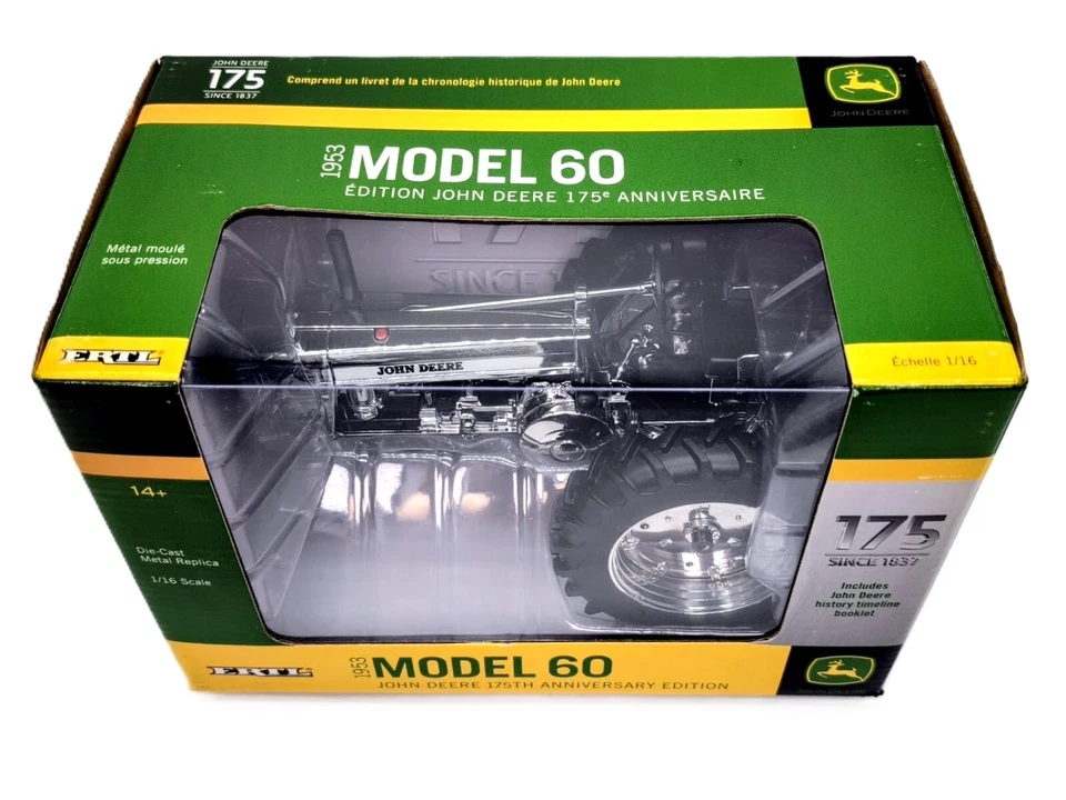 1/16 John Deere Modelo 60 Tractor Cromo 175 Aniversario ERTL Granja Juguete Foto 2 de 3