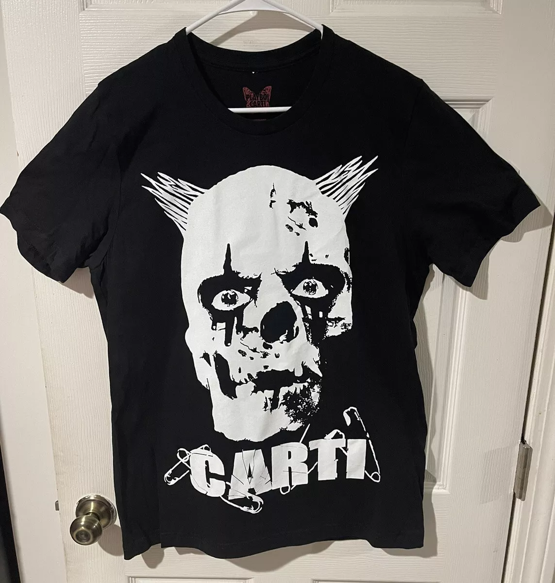 Playboi Carti Clown Skull Tour Merch Tee Shirt Black White Supreme