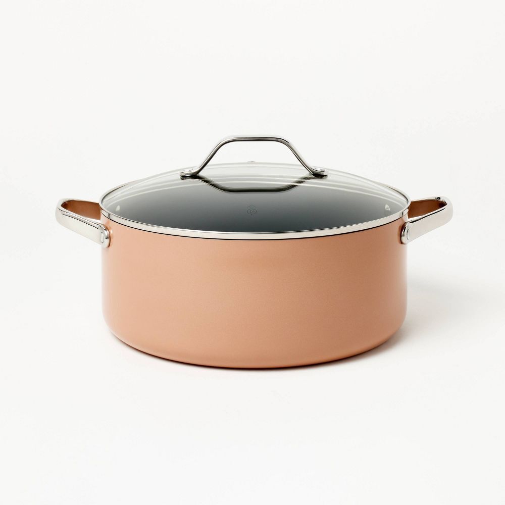 Figmint 2PC Aluminum Ceramic Stock Pot Set 450 Degree F 8QT