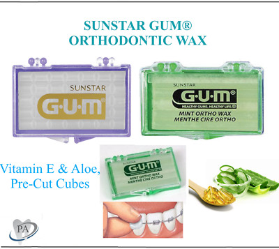 Dental GUM Standard Ortho Kit, Mint, Vitamin E & Aloe, Ortho Relief Wax, 2-12/Bx