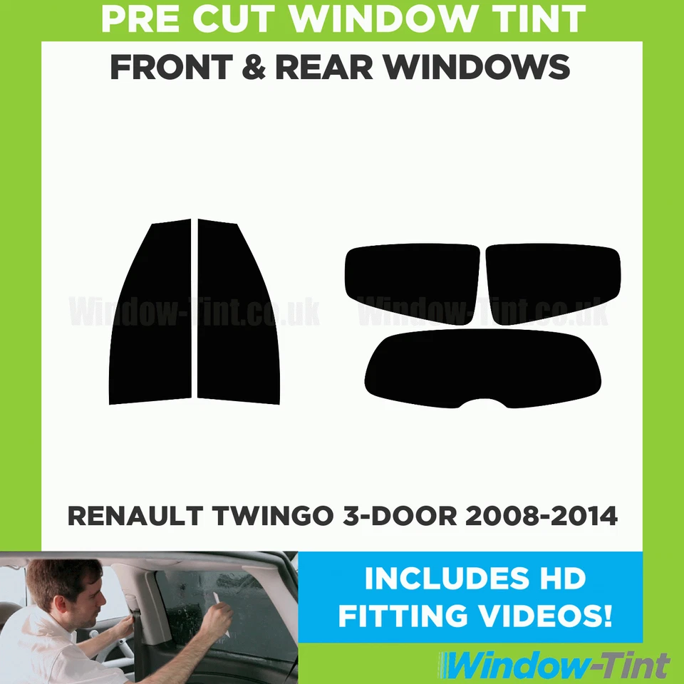 Kit completo de tinte de ventana precortada para Renault Twingo 3 puertas 2008-14 película delantera y trasera Foto 2 de 4
