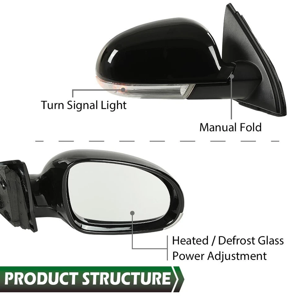 Espejo retrovisor eléctrico apto para Volkswagen Jetta 2005-2010 lado derecho con luz de charco Foto 3 de 4