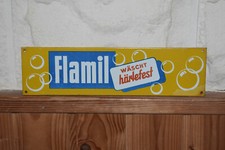 Altes Blechschild/Reklame 50er Jahre,Flamil Waschmittel,Krämerladen,Original