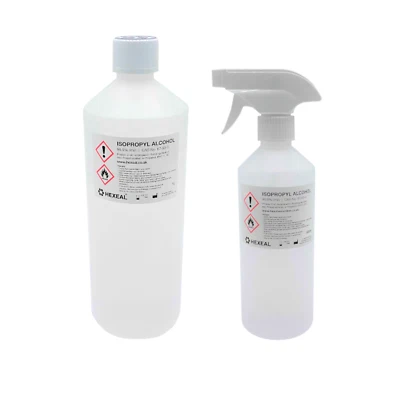 Hexeal 99.9% Isopropyl Alcohol or 70% Rubbing Alcohol - 500mL - 1L