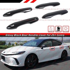 For 2025 Toyota Camry LE XLE SE XSE Gloss Black Door Handle Cover Trim Set 4pc