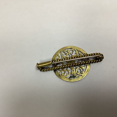 Broche Ancienne Dorée En Forme De Coq De Montre - Bijou Vintage Occasion