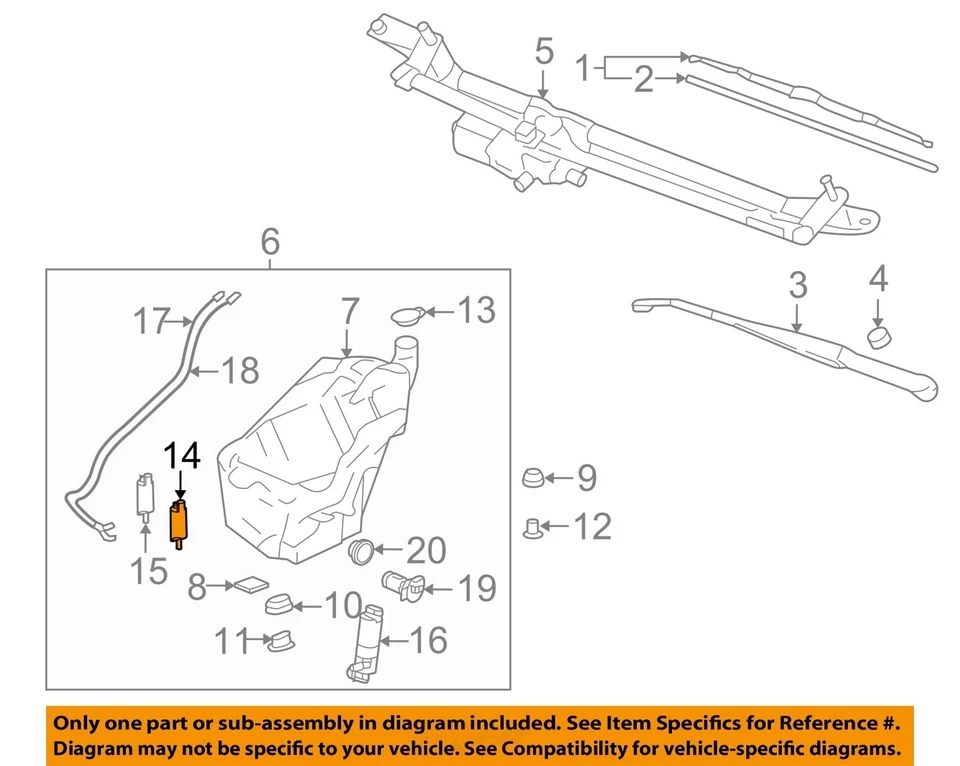 Depósito de líquido de lavadora usado se adapta a: Buick Enclave 2012 grado A Foto 3 de 4